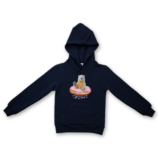 Children's Hoodie - Navy - Aurora the Polar Bear
