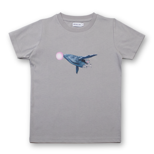 Children's T-shirt - Grey - Winnie the Antarctic Whale