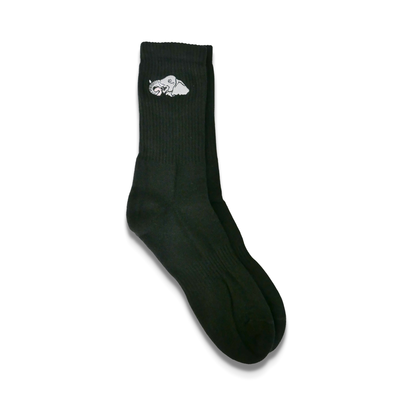 Organic black cotton socks - Elephant eating donut