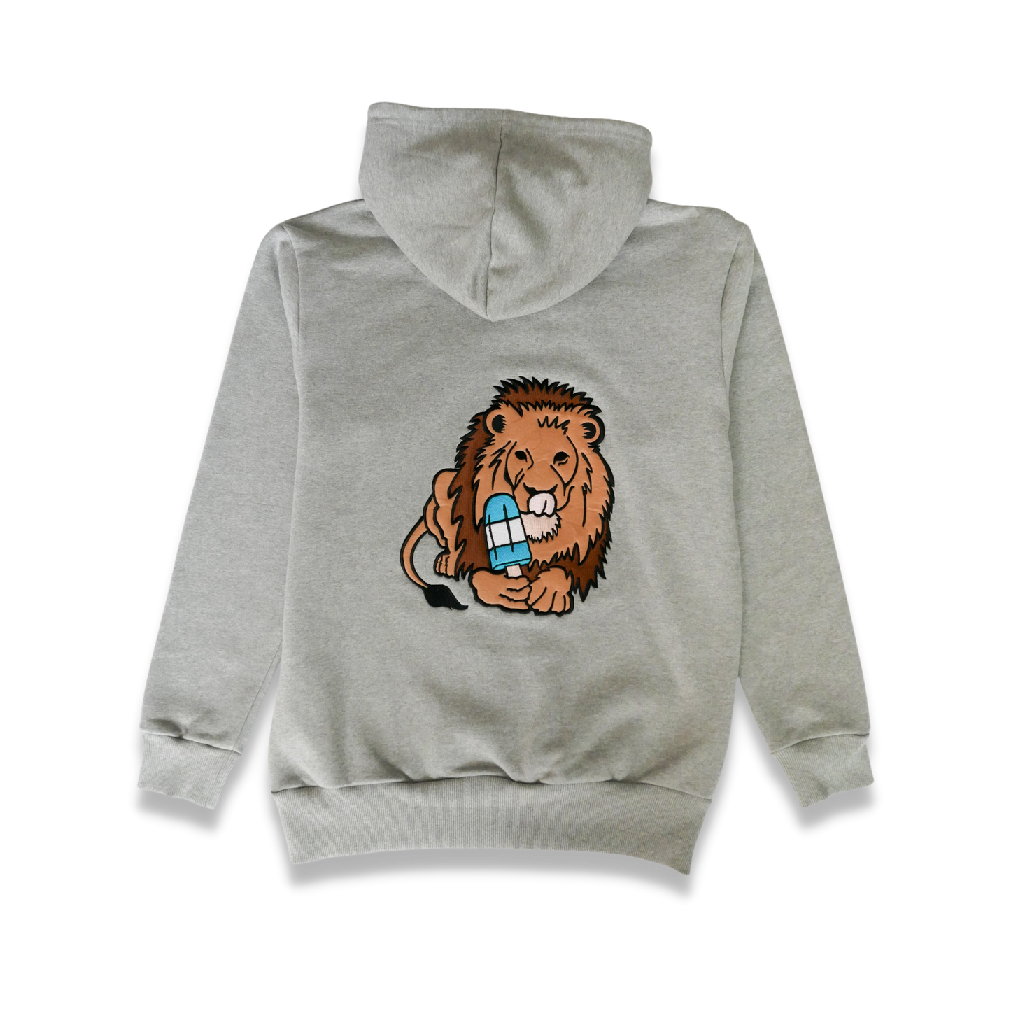Hoodie Grey - Lion with ice lolly