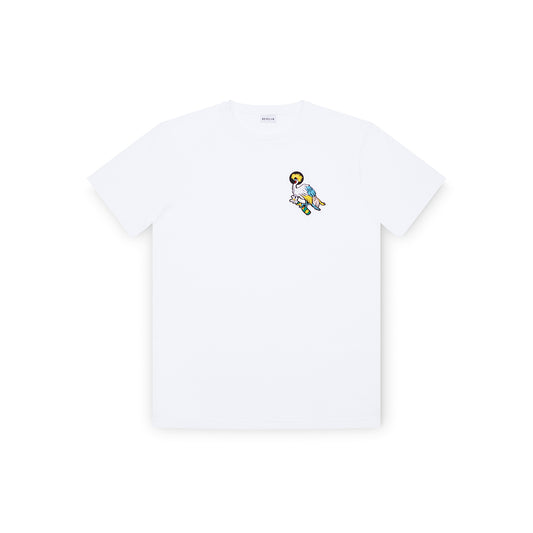 Organic short-sleeve t-shirt white - Champagne Crane