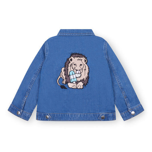 Children's denim jacket - Lion with ice lolly