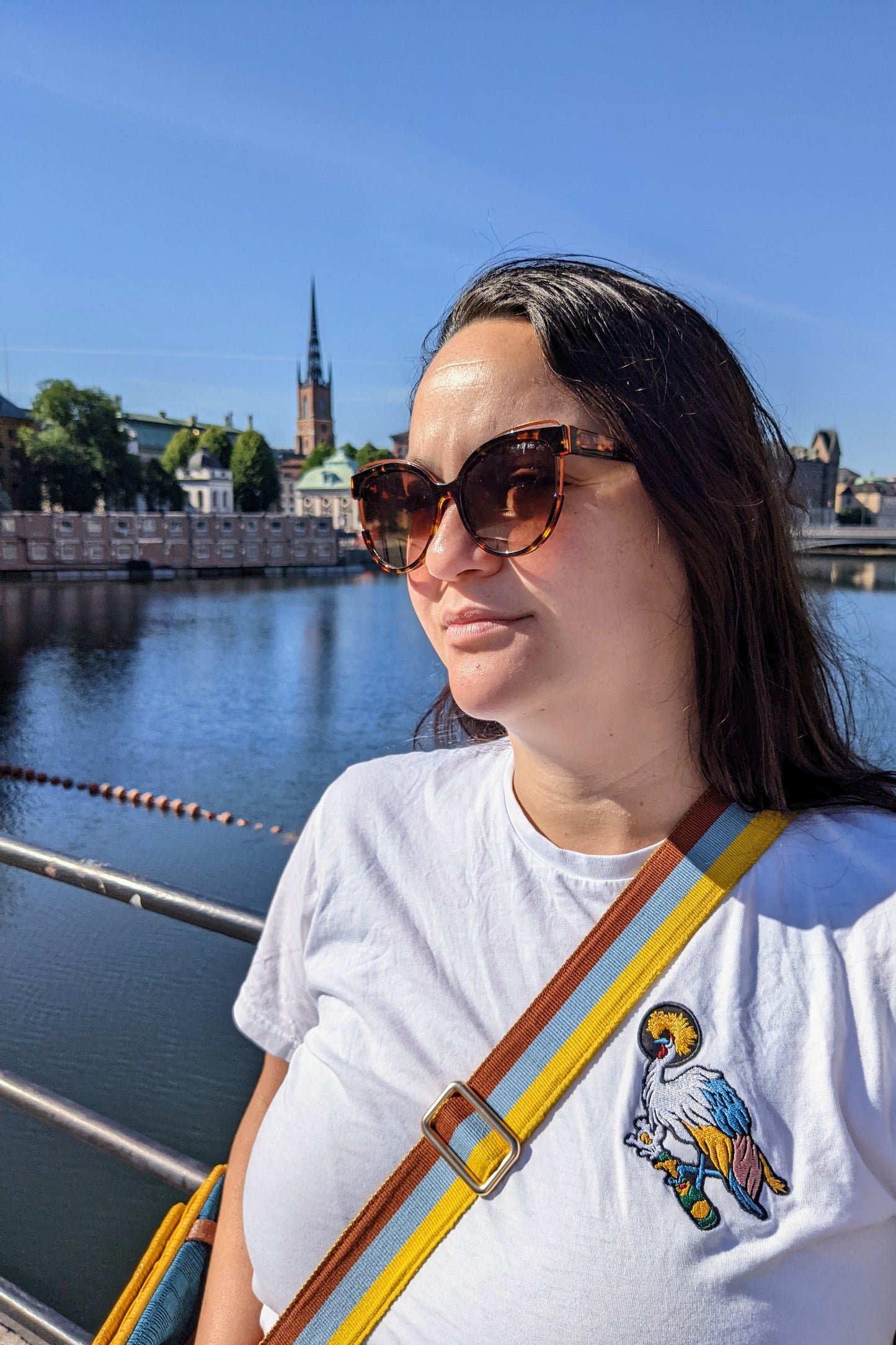 Organic short-sleeve t-shirt white - Champagne Crane