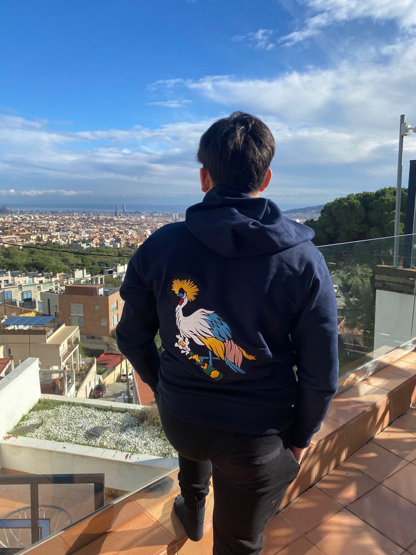 Hoodie navy - Champagne Crane