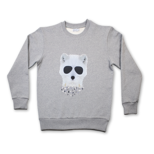 Crewneck sweatshirt - Grey - Arnie the Arctic Fox