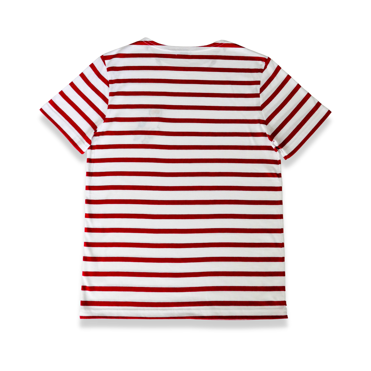 Red and white striped mariniere t-shirt - Champagne crane